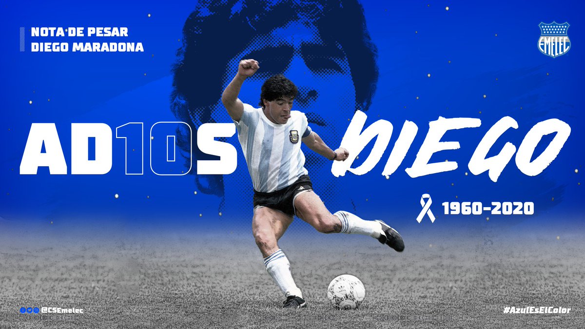 Se ha ido el genio del balón, que derrochó su magia única e irrepetible ✨ en las canchas del planeta. ¡Gracias por todo, Diego! Descansa en paz 🙏🏻⚽ #AD10S
#DelBombilloSoy #AzulEsElColor 🔵⚡️ https://t.co/QXNmWftQ0V