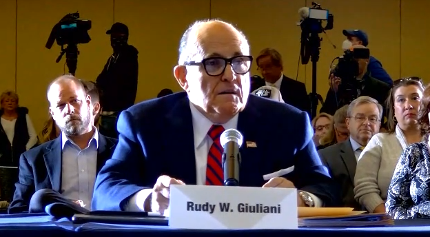 Rudy Giuliani is now speaking at the Wyndham hotel in Gettysburg -- an event Trump planned to attend, but now will not.