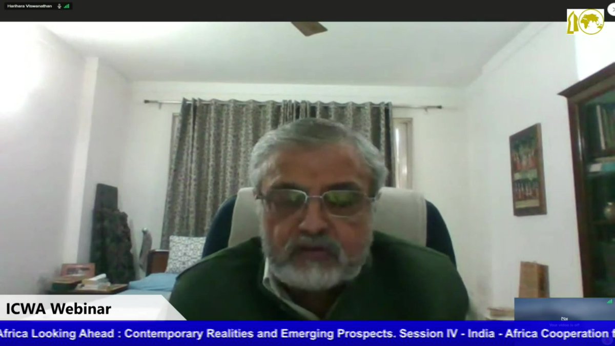ICWA_NewDelhi's tweet photo. Session IV on India-Africa Cooperation on Energy, Environment, Food Security of #ICWAWebinar on Nov 25 was chaired by HHS Viswanathan, Fmr HC to Nigeria. Spkrs incl Theophilus Acheampog, Ghana, Caesar Cheelo, COMESA, Zambia, and  Debajit Palit, TERI. https://t.co/xZ0uXIBxGc
