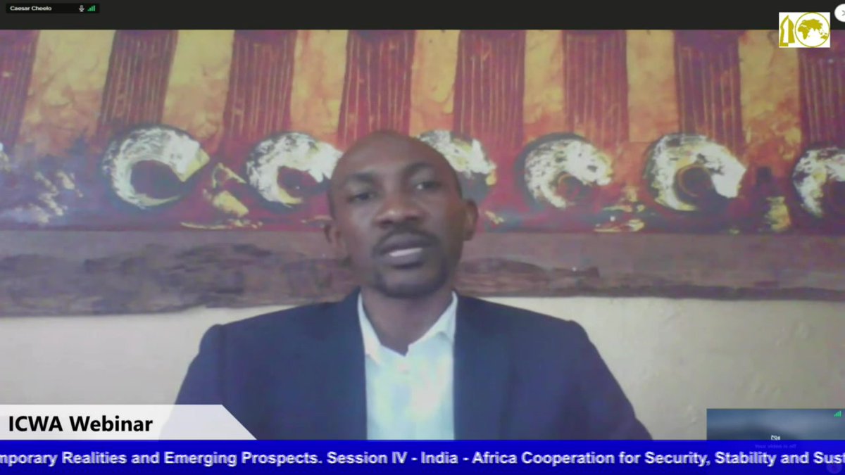 ICWA_NewDelhi's tweet photo. Session IV on India-Africa Cooperation on Energy, Environment, Food Security of #ICWAWebinar on Nov 25 was chaired by HHS Viswanathan, Fmr HC to Nigeria. Spkrs incl Theophilus Acheampog, Ghana, Caesar Cheelo, COMESA, Zambia, and  Debajit Palit, TERI. https://t.co/xZ0uXIBxGc