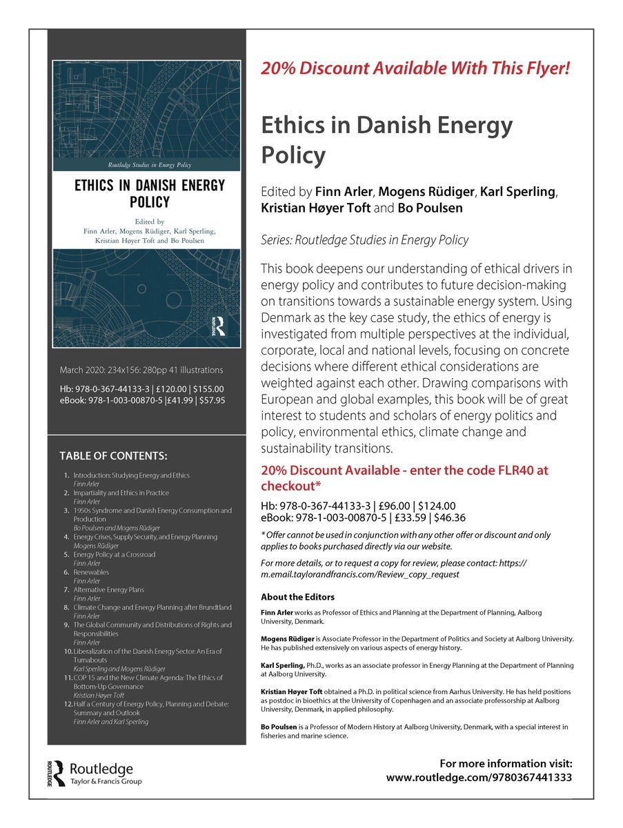 1/15 The  #1950s  #syndrome coined by Swiss  #historian Christian Pfister is a key concept in  #envhist to mark the unprecedented  #fossilfuel dependency in post- #WW2 developed World. With  @MogensRudiger I ( @PoulsenBo) wrote about  #Danish exp.  #WW2  #dkenergi  #dkpol  #envhum /BP