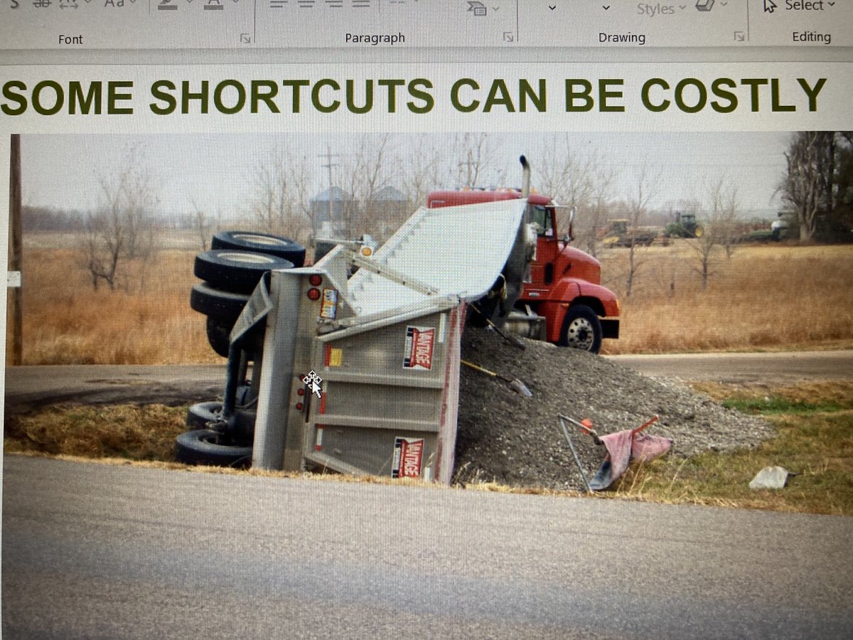 KacvinskyBob's tweet photo. Some shortcuts can be costly. Humans seem to always want to find a quicker route. “I made the trip in 3 less minutes”, and spend 10 minutes bragging about the accomplishment. There is always a cost associated with taking unnecessary risks. Planning is always the first step. https://t.co/mWrdiUa4Y0
