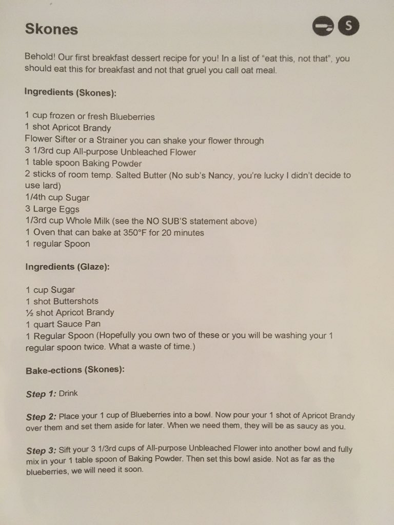 The dessert recipe: