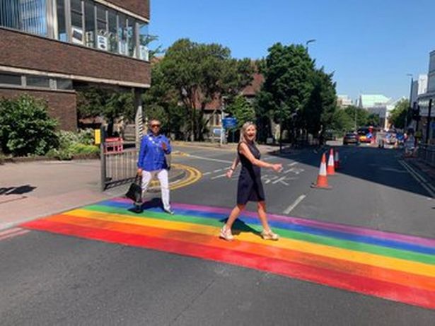 12/15 Sutton (June 25th 2020)With no Pride in London 2020 Sutton cheered up the locals by having their permanent crossing installed in a prominent town centre location by Sutton Library at the junction of St.Nicholas Way and Hill Road.