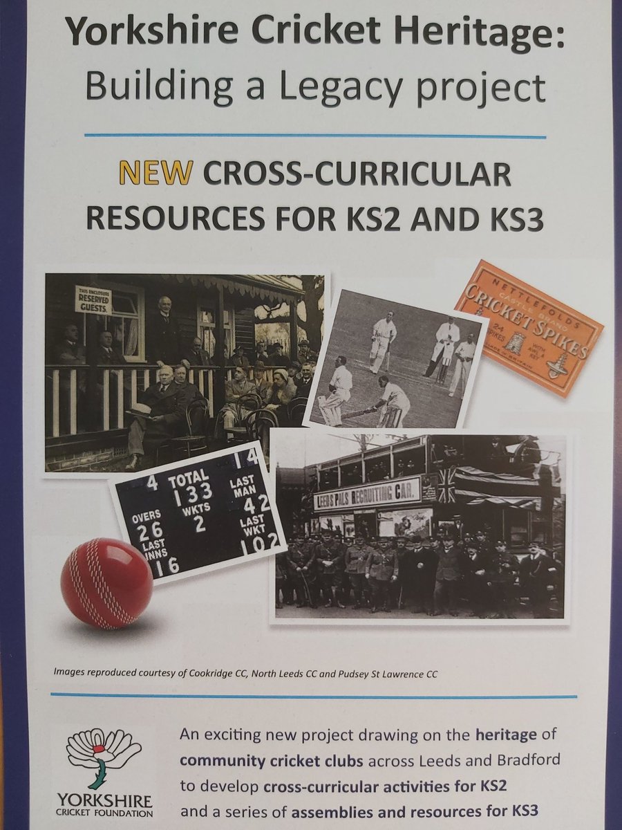 YCCC_YCF's tweet photo. CALLING ALL TEACHERS - NEW FREE CRICKET-THEMED KEY STAGE 2 &amp; KEY STAGE 3 RESOURCES LAUNCH - MONDAY 30th NOVEMBER FROM 4pm

KS2 launch - 4.00pm - 4.45pm

https://t.co/PtEruVuczm.

KS3 launch - 5.00pm - 5.45pm

https://t.co/Mv6hGMOXMU.

Contact: fran@sportingheritage.org.uk. https://t.co/eNs100yXVc