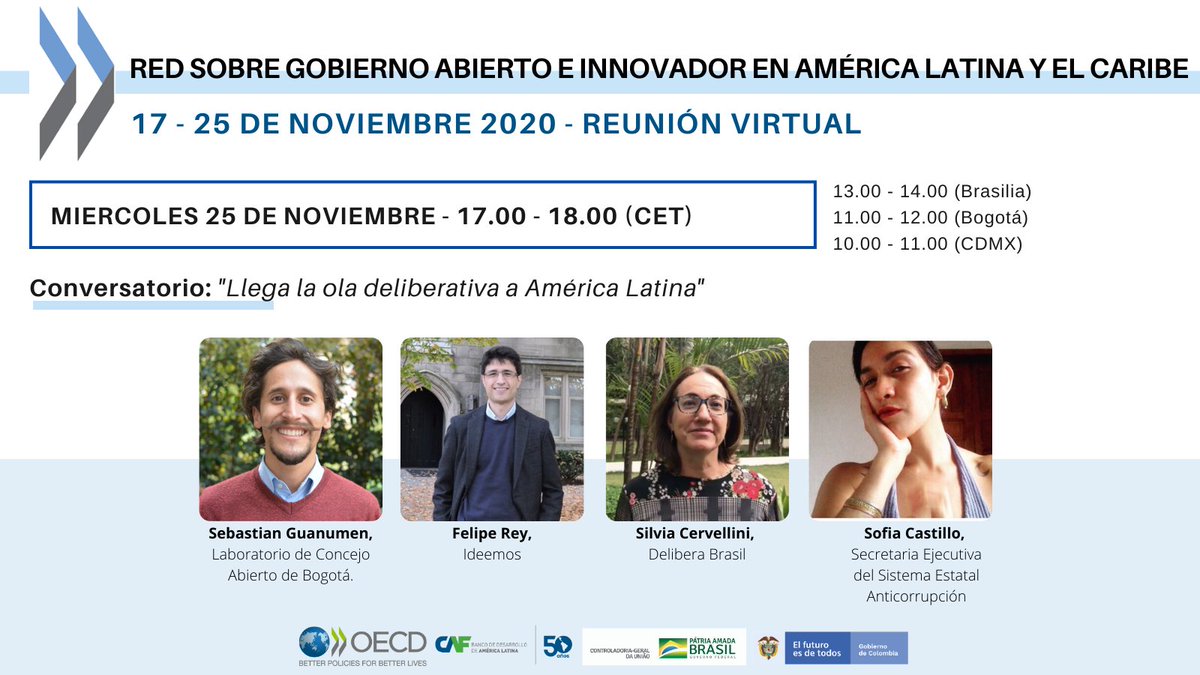 GuanumenSeb's tweet photo. #Conectense hoy a las 11:00 am (Col) a este panel sobre Democracia Deliberativa en América Latina de la @OECDgov, estaremos con Felipe Rey hablando de la Asamblea Ciudadana Itinerante de Bogotá realizada por el @DemoLabCA y @ConcejoDeBogota. 

Link: https://t.co/mL5gTObFzC https://t.co/Ab7n6G6Nfg
