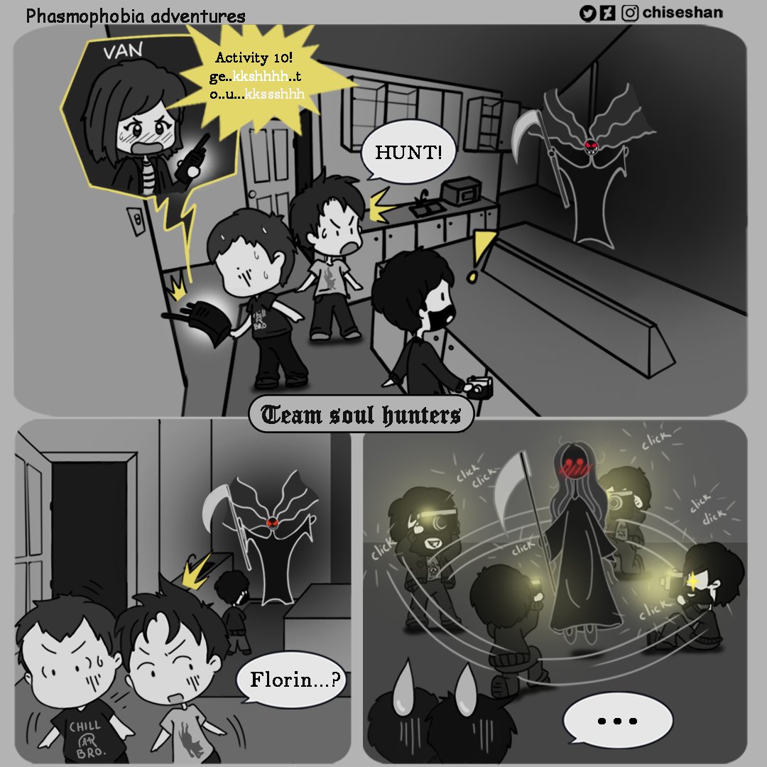 ChiseShan's tweet photo. Another adventure in Phasmophobia, taking pictures during a ghost hunt 😱 #fanart #PhasmophobiaGame #Phasmaphobia https://t.co/1T1JGfl9Ni