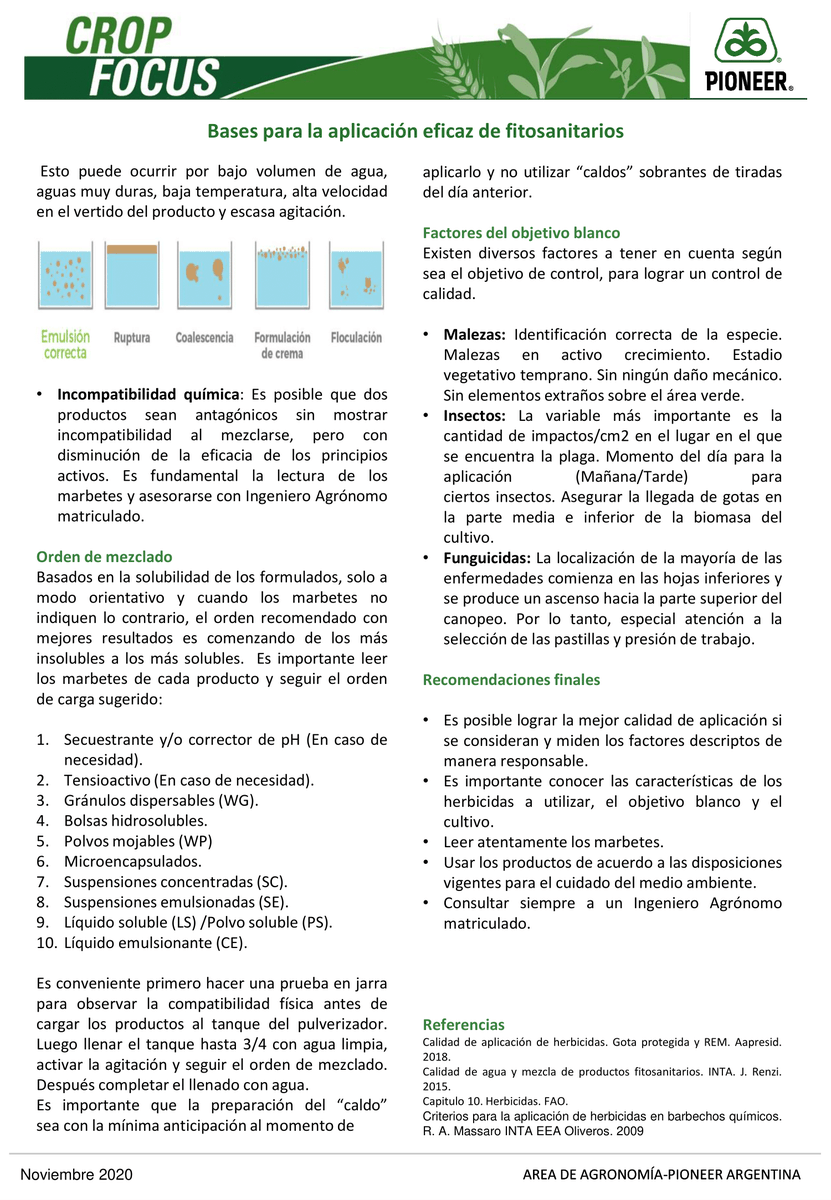 PioneerSemillas's tweet photo. 📌 INFORME #CropFocus | Bases para la aplicación eficaz de productos fitosanitarios. #HechoParaCrecer #Semillas #Maiz https://t.co/yHrLRC1zny