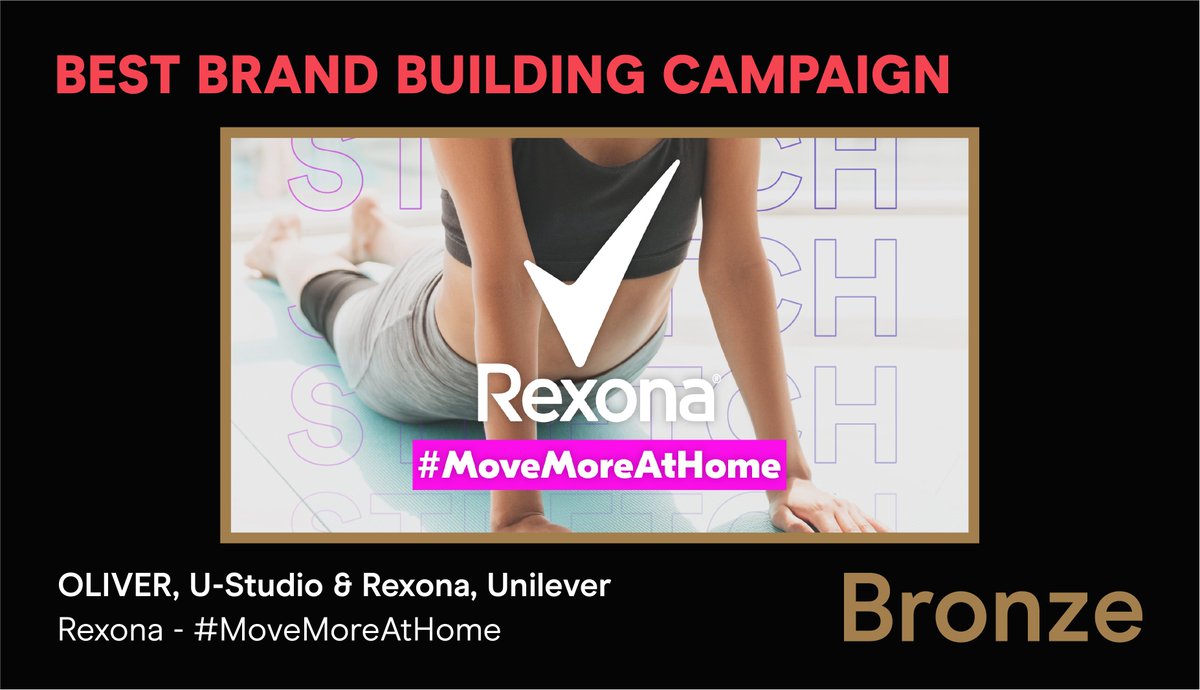 Now for BRONZE in our Best Brand Building Campaign which goes to U-Studio &amp; <a href="/OLIVER_Agency/">OLIVER</a> for <a href="/UnileverUKI/">Unilever UK & IRE</a> &amp; Rexona #DareToBeJudged #dmaawards
