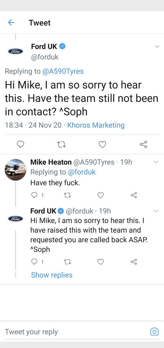 AgroTyre's tweet photo. Thinking of buying a @forduk  this is the service you can expect.

3 weeks no calls have come, I'm going under.

A garage I just spoke to has 19 vans in with the same issue and a 14 week wait list to fix them.

Ford don't give a shit https://t.co/vpBv3jdAS2