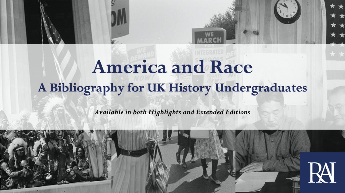 We're very pleased to launch our 'America and Race' Bibliography, a brilliant new resource directed by Dr Sonia Tycko and coordinated by Amelia Hart. Thanks to the many wonderful contributors, and Sonia and Amelia for all their work! See the resource here: bit.ly/33idjDw