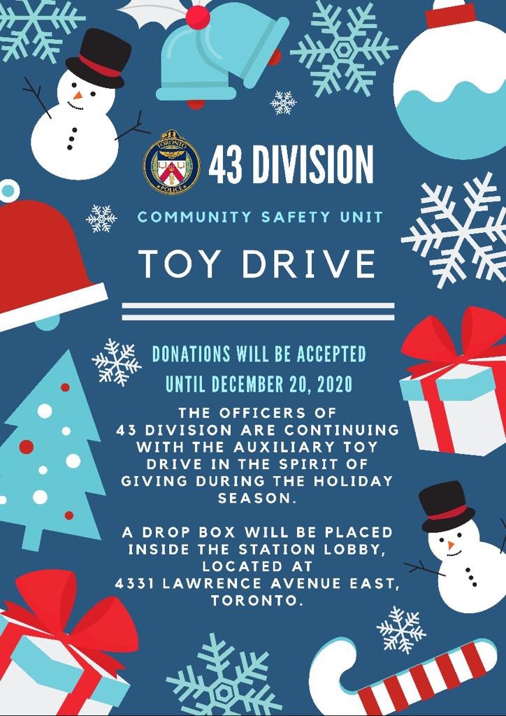 @TPS43Div The tradition continues! A drop box is located by our main entrance as we collect new and unwrapped toys for boys and girls.