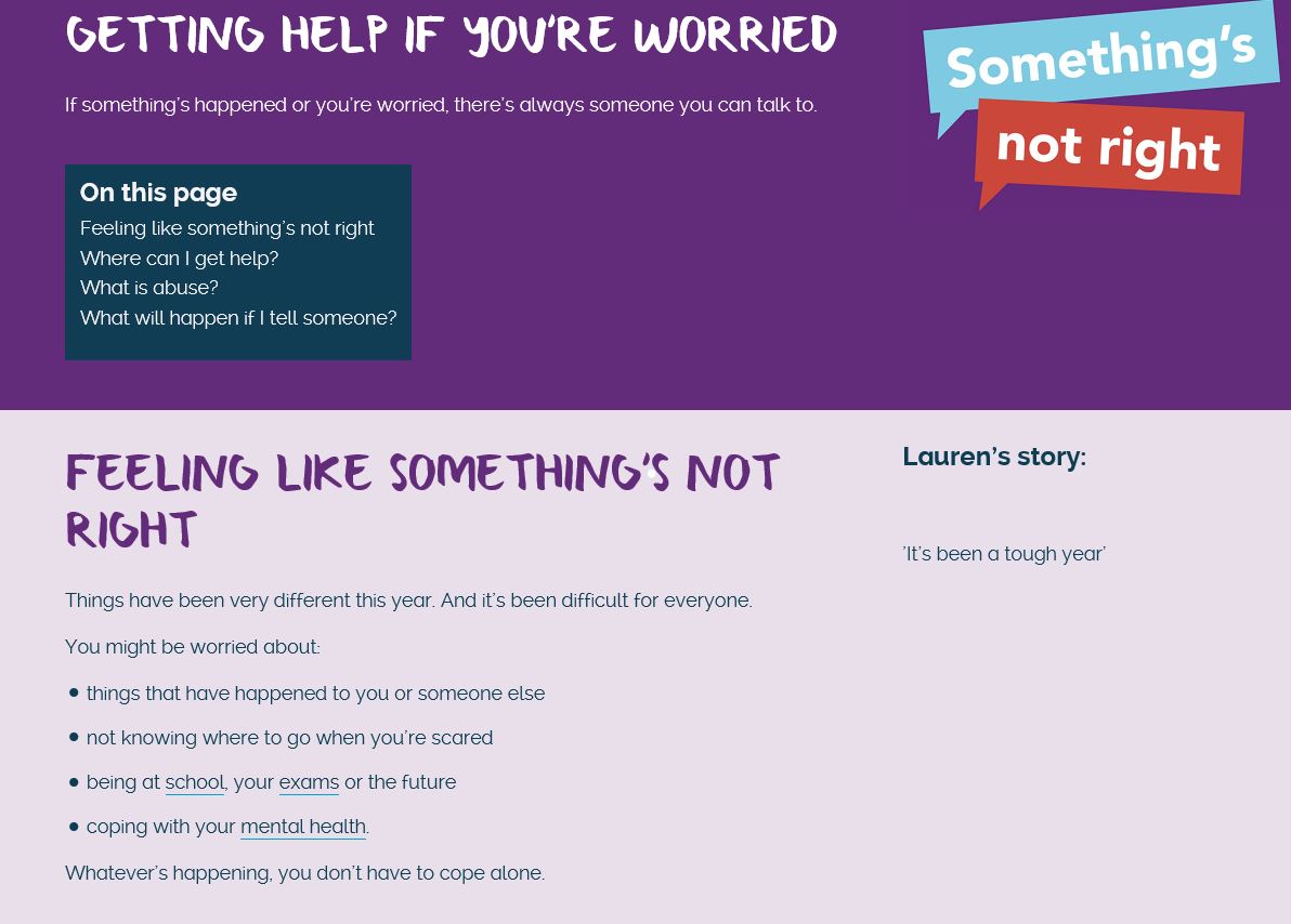 The Home Office has launched a new campaign called, 'Something's Not Right' - childline.org.uk/somethings-not…. 

This is aimed at helping secondary aged pupils who may have suffered abuse during lockdown.  
THA will be supporting this as part of our commitment to safeguarding your child.