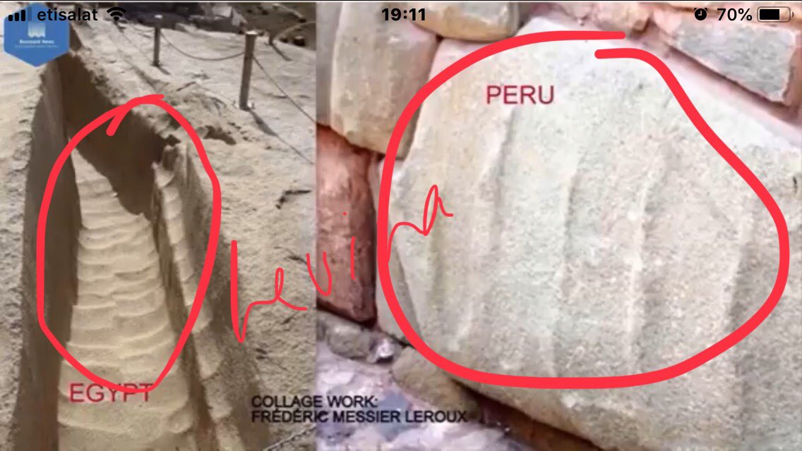 The gashes in the stone around the metallic object can hence be concluded to be formed frm the reflection of rays. Something similar ws found on the obelisk in Aswan, Egypt, Peru and also in India. I hd added deets on this in my video. The size of the gashes will vary. Cntd