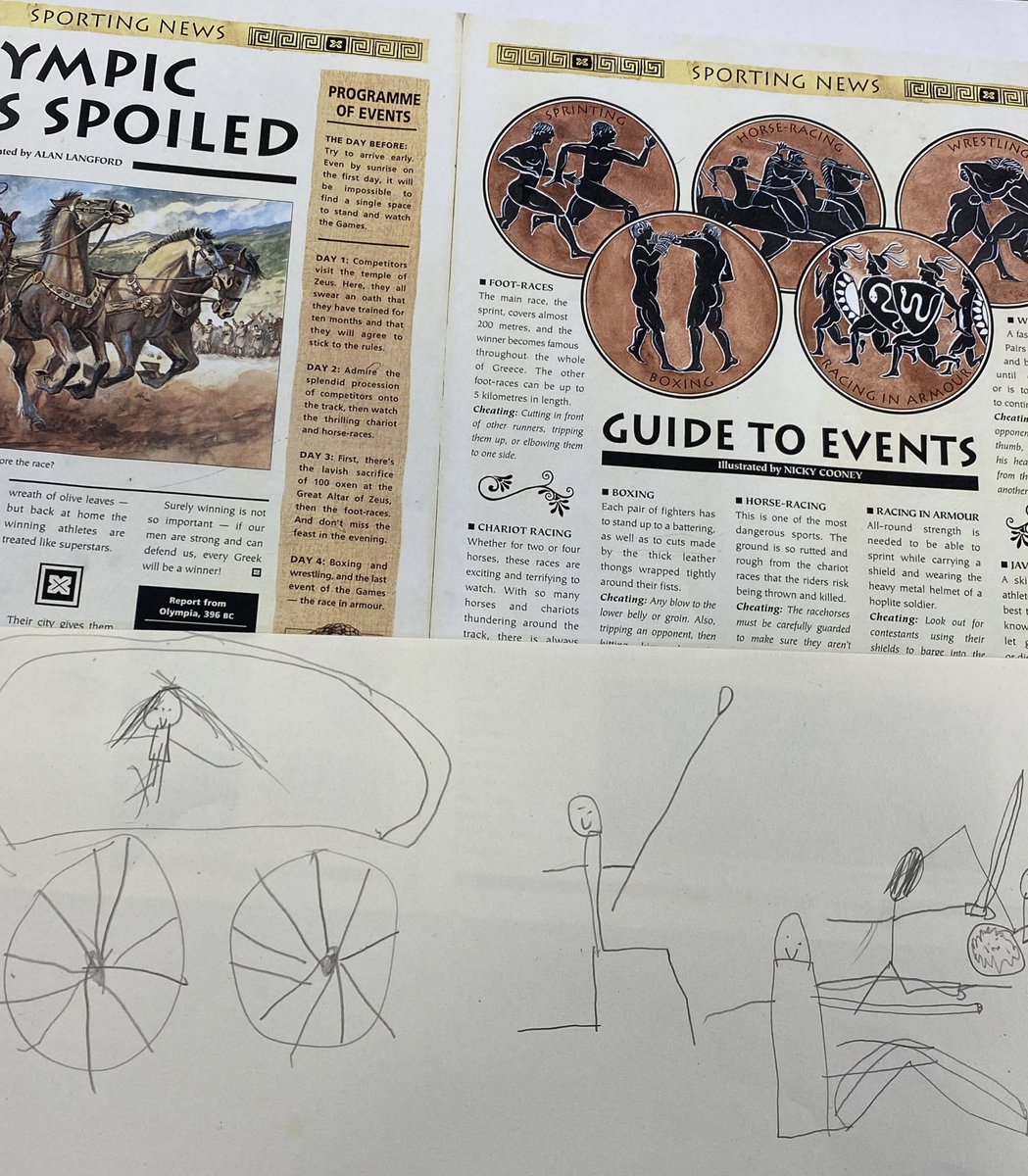 Temple_Sutton's tweet photo. We have been learning about the Ancient Greek Olympics today in Obama class. Can you think of any sporting events that we still see in the modern Olympics? #year4 #history #topicfun #gettingcreative https://t.co/bHWHHMmmqm