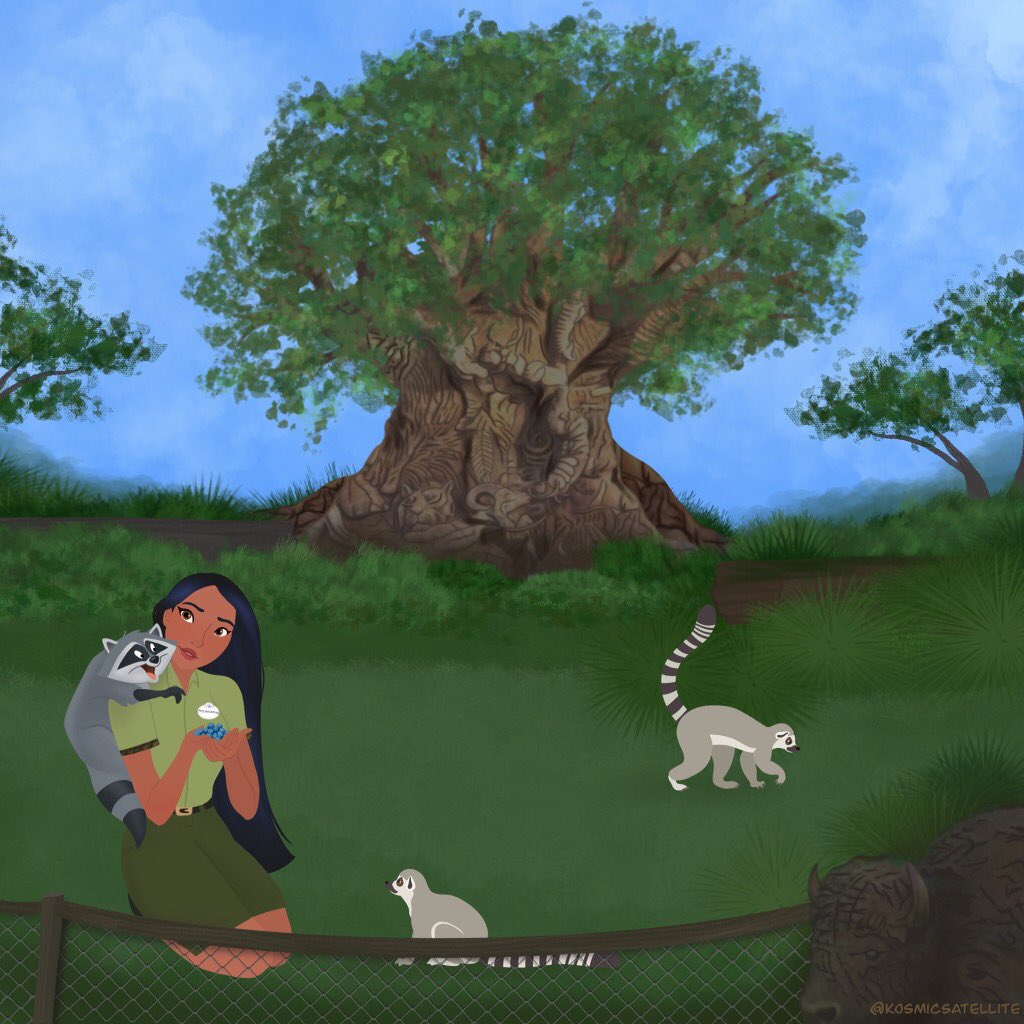 KosmicSatellite's tweet photo. Pocahontas as an Animal Keeper at Animal Kingdom! 🌳🍃
.
.
Instagram: https://t.co/W3qZM9nuRr
.
.
#castmember #wdw #disney #wdwcastmember #disneyworld #disneyparks #animalkingdom #disneyartwork #pocahontas #meeko #artist #disneystyle #waltdisneyworld #disneycollegeprogram #dcp https://t.co/ZE3tNC2hMi