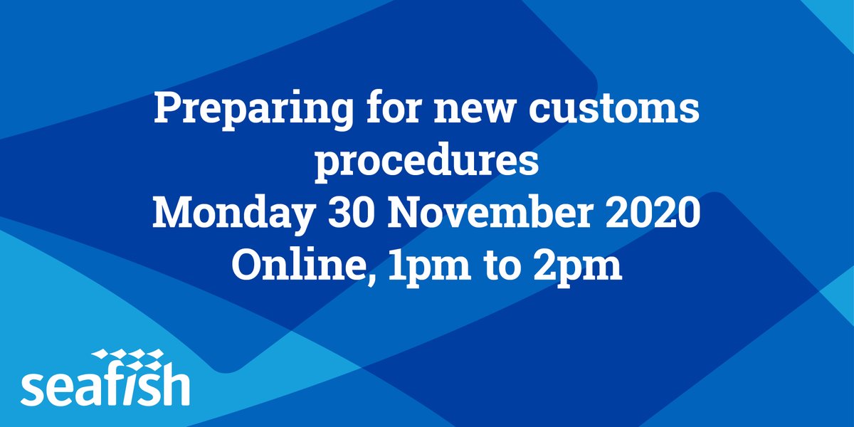 seafishuk's tweet photo. We're working with @IOExport and @Trader_SS_UK to bring #seafood businesses a webinar on "Preparing for new #customs procedures" after the #Brexit transition period
Register to join us on Monday 30 November at https://t.co/PnG516YMyT
#Incoterms #EORInumber #TraderSupportService https://t.co/3pnH087c5O