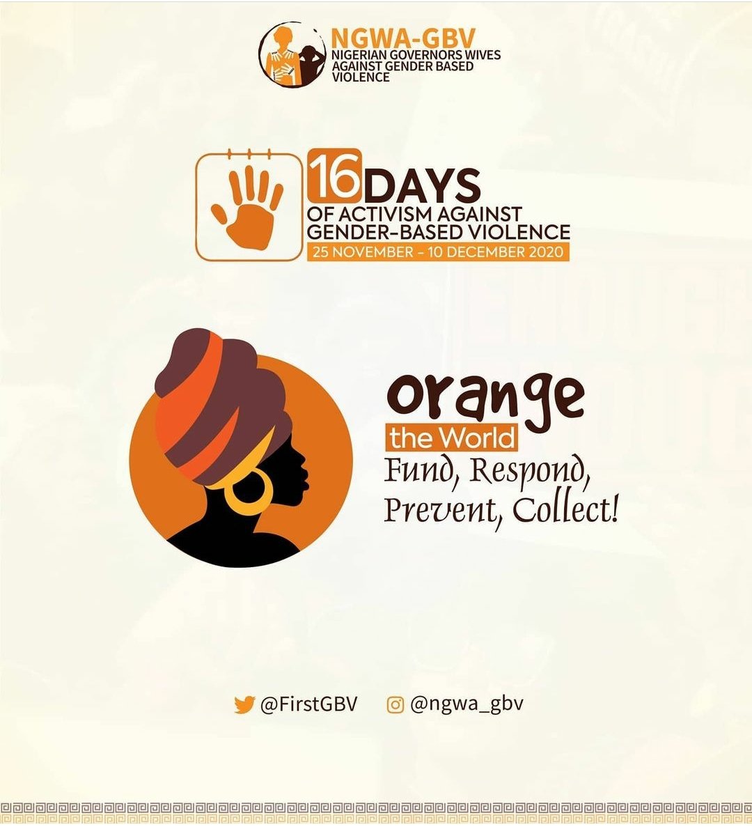RaiseFDN's tweet photo. We join Nigerian governors wives against gender based violence @ngwa_gbv to speak up against rape,sexual violence and all forms of injustices against women at all levels..
We say #EndTheViolence #EndTheAbuse
#NoToRape and #NoToFemaleGenitalMutilation
#16daysofactivism https://t.co/hCBclHYwOk
