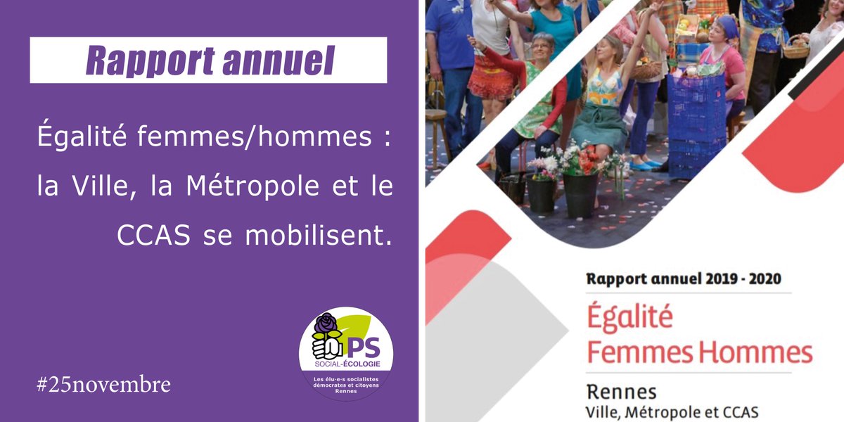 ElusPSRennes's tweet photo. 🟣Présenté en #CMRennes lundi, le rapport sur l’#égalitéfemmeshommes est en ligne 👉 https://t.co/qUe8nYnEX8 
Il souligne la détermination de #Rennes à #NeRienLaisserPasser. Les principaux éléments à retenir ⬇️
#25novembre https://t.co/SCdfx2bG4t