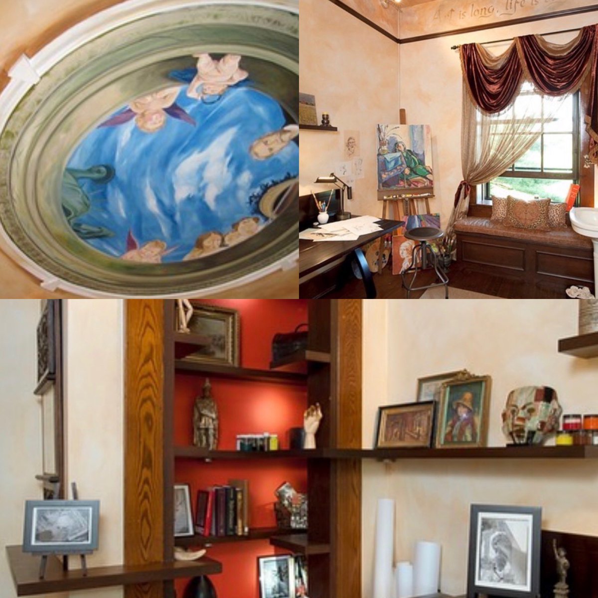 MetInsDes's tweet photo. The Designers' Showcase in 2009 at La Selva in Upper Brookville-
art studio created by the Institute's students with award winning bookshelves that slid out and around to the adjacent wall &amp; a unique ceiling mural completed by a Cuban artist. #designinspiration https://t.co/OlxAarJk5V