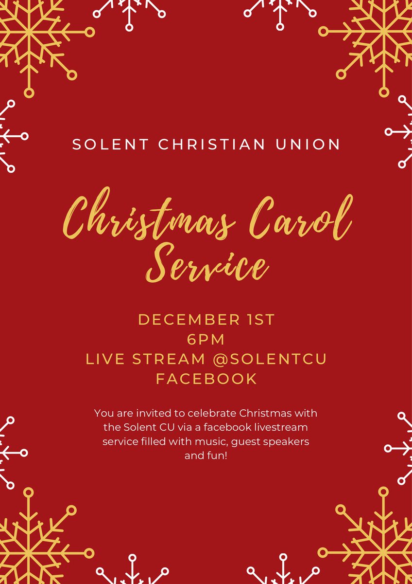SolentCU's tweet image. 6 days to go until our Christmas Carol livestream service!🎄👀