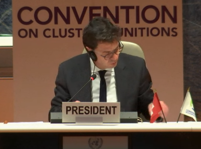 ISUCCM's tweet photo. #CCM2RevCon President @swiss_un reiterates that draft decisions on #extensionrequests will be circulated soon to be considered on Friday. These decisions will be adopted in #CCM2RevCon Part 2 #February2021. https://t.co/lcWcO6jDGz