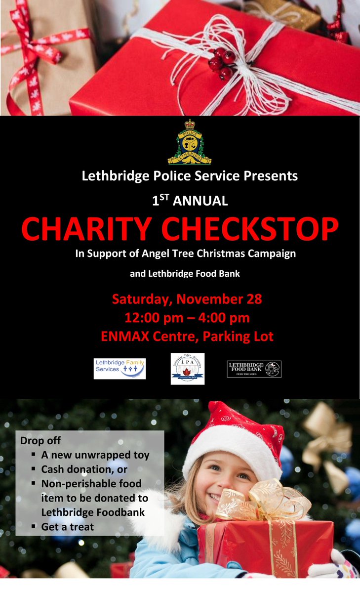 lethnewsnow's tweet photo. Lethbridge Police hosting first-ever Charity Checkstop on Saturday #LethbridgePolice #CharityCheckstop #YQL https://t.co/FmoS9uw07r https://t.co/dxBMkgYYkh