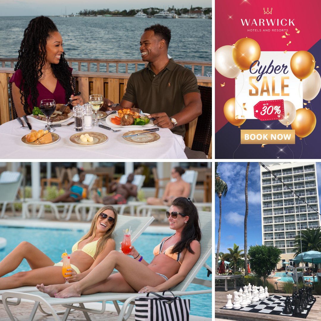 You could be relaxing poolside, enjoying delicious meals &amp; taking in all that an all-inclusive #WarwickParadiseIsland vacation offers. Save up to 30% with our #CyberSale, book by 11/30 for stays by 12/31/21 bit.ly/WPIBCyberSale2…

#WarwickHotels #Bahamas