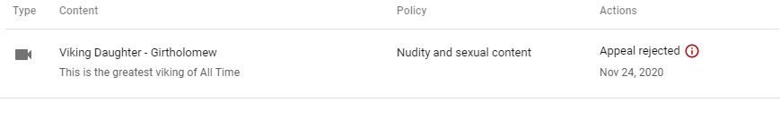 MoistCr1TiKaL's tweet photo. I got another strike on a 3 year old video of a censored lewd game. I would do anything to talk to @SusanWojcicki about the policy team's refusal to communicate and explain their decisions. They have complete control over everyone's channels but just spit in the face of creators https://t.co/HLxbPqzpNF