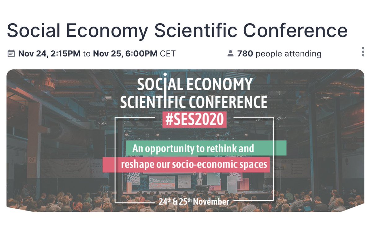 sisummit's tweet photo. THANK YOU for your time, thoughts and valuable insights into rethinking our socio-economic spaces! With 780 registered participants the importance of social economy has become clear - and the #SES2020 is only be the beginning! Stay tuned for conference outputs soon! https://t.co/sciXvzbdwV