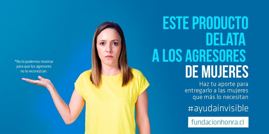 Tenemos un producto que no puedes ver, que hace que mujeres salgan del círculo de la violencia. En el Día Internacional de la Eliminación de la Violencia contra la mujer, puedes dar una ayuda real para ellas. 
Entra a fundacionhonra.cl 
#ayudainvisible