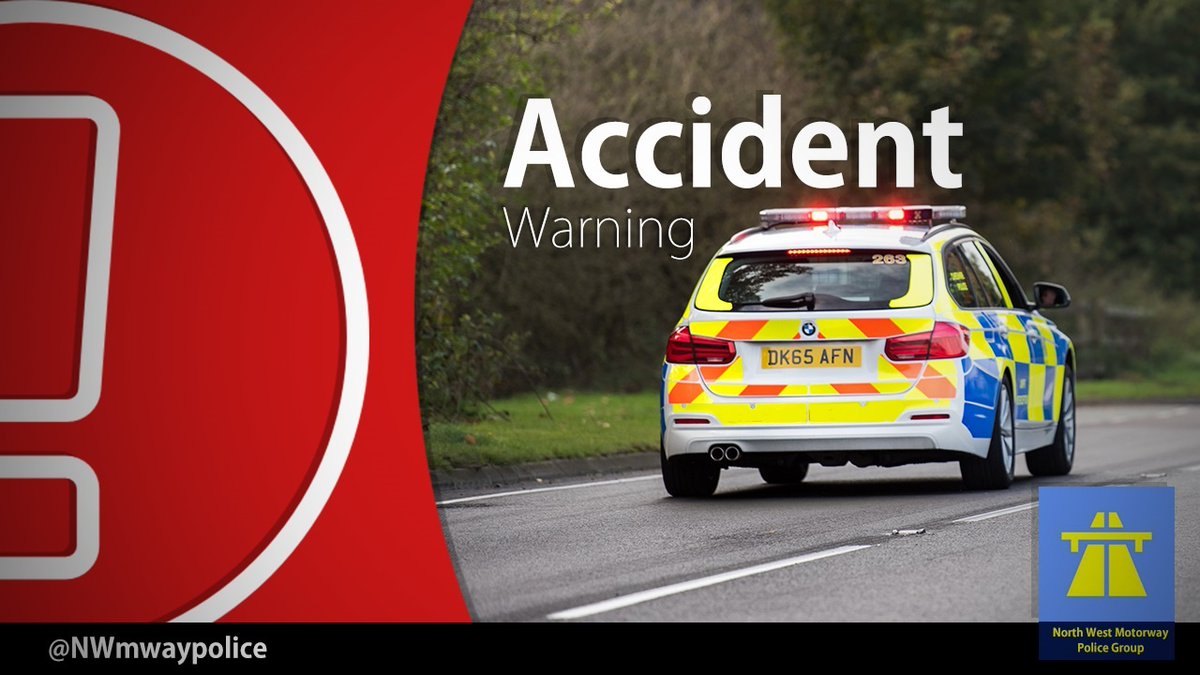 #M6 Thellwall currently has all traffic stopped on the northbound due to an RTC. Once we have lane 1 cleared, this will be the only running lane. 
Please consider alternative routes or delaying any essential journey if heading this way.