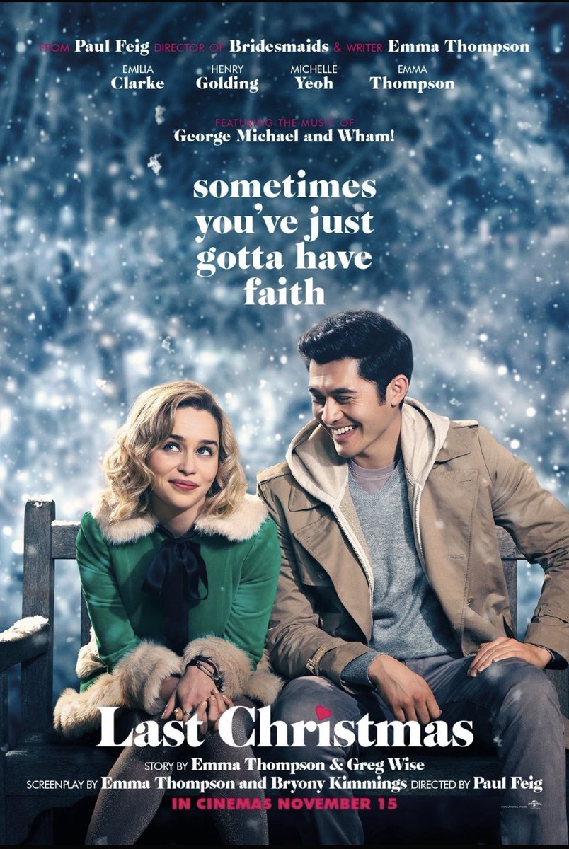 ⁦<a href="/paulfeig/">Paul Feig</a>⁩ ⁦<a href="/emiliaclarke/">Emilia Clarke</a>⁩ ⁦<a href="/henrygolding/">Henry Golding</a>⁩

#thankyou for the holiday masterpiece that is ⁦<a href="/lastchristmas/">Last Christmas</a>⁩!  now added to my mandatory annual holiday watchlist
🎥 🍿  #lookUP ♥️