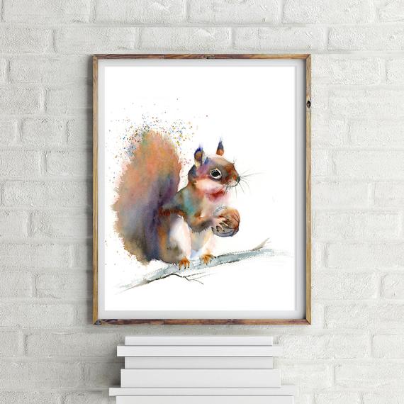 Olgatch's tweet photo. Squirrel print wall art decor, Watercolor Cute https://t.co/6KH6YDJujT #art&amp;collectibles #prints #gicle #squirrelprint #squirrelwatercolor https://t.co/iOCKtfKlLf