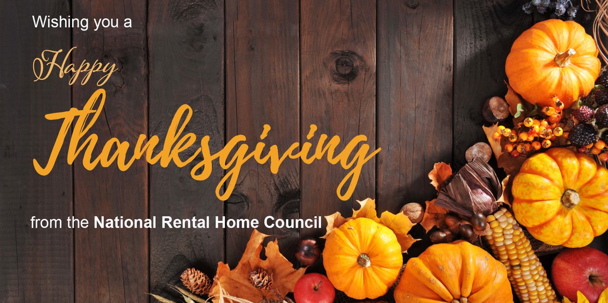 Wishing you a Happy Thanksgiving from the National Rental Home Council.