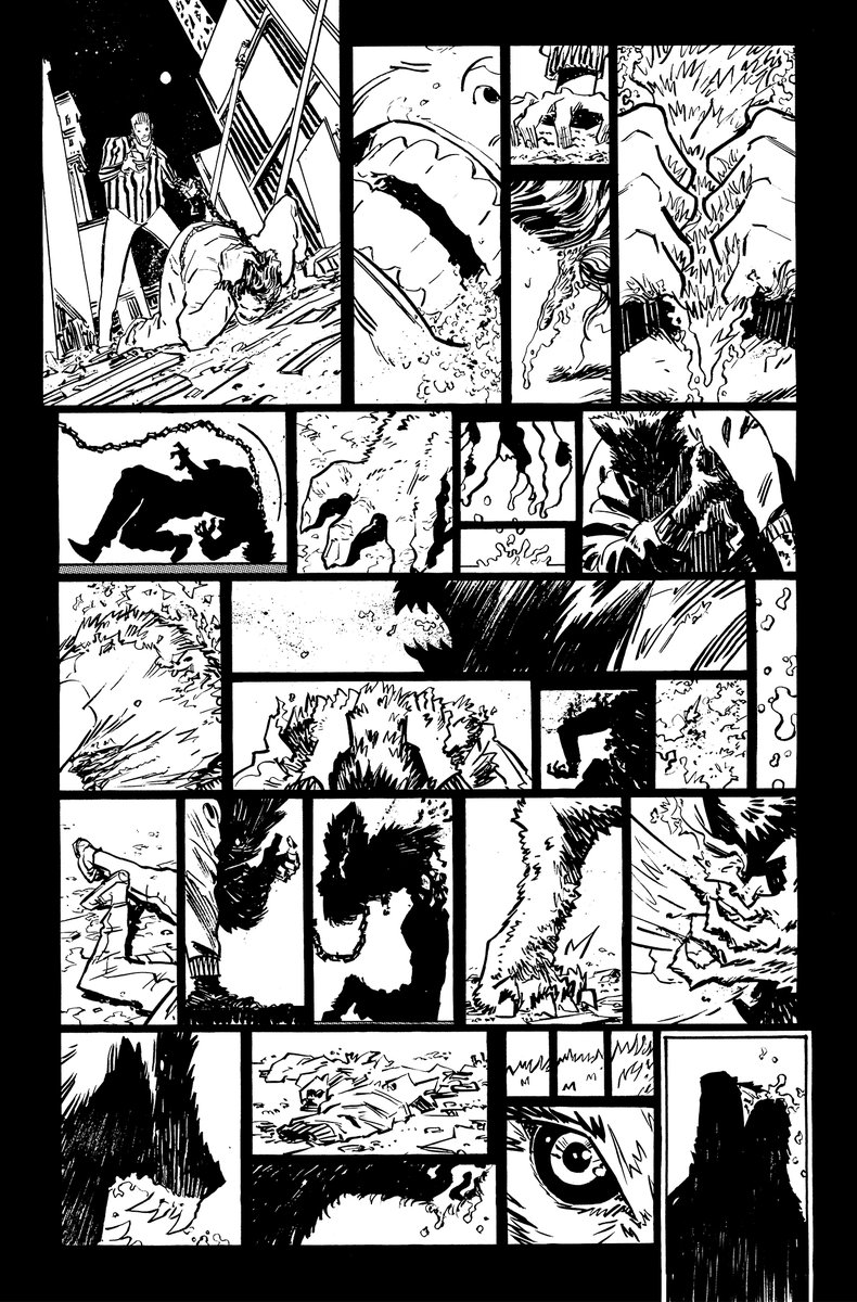 Since it's been a bit...here's some inked pages from last month's Angel &amp; Spike #15! I love werewolves... 