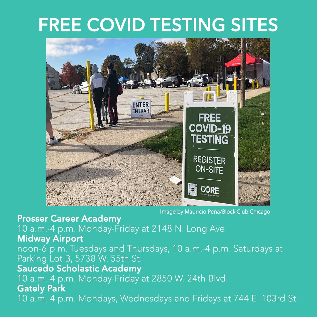 As COVID cases continue to rise in the Chicago,  the city is giving $14 million in grants and other resources to community clinics to expand testing and contact tracing, according to <a href="/BlockClubCHI/">Block Club Chicago</a>. Free COVID tests can be obtained at these locations. Be safe!