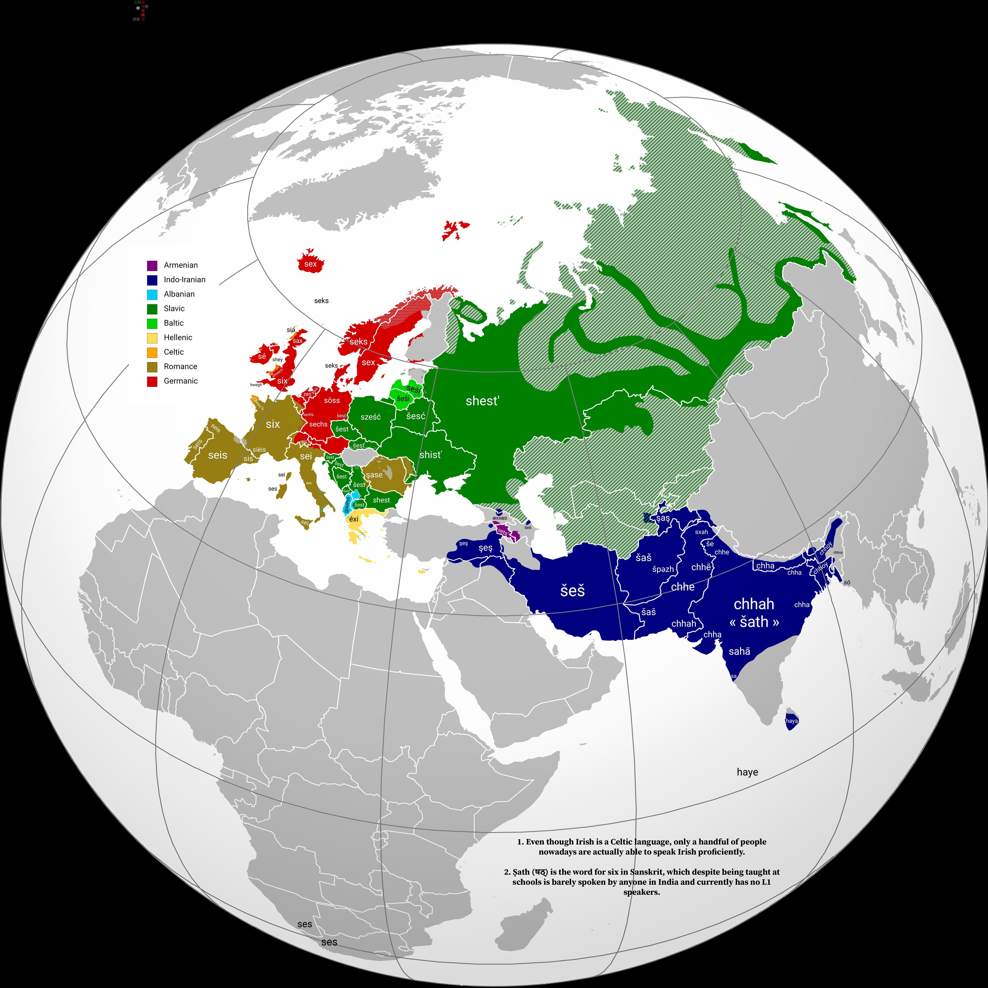 Indo European Languages Map Simon Kuestenmacher On Twitter: "Map Show The Word For The Number 6 In Indo-European  Languages. Don't Show Iceland To Your Inner 12 Year Old... Source:  Https://T.co/Bsuxdnpbpw Https://T.co/4Ebn7D9Fz6" / Twitter
