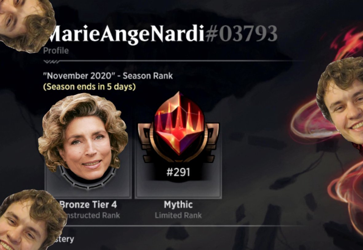 TeamMarieMarie1's tweet photo. Marie, pleine d'énergie, dans la place, She had the stamina ! Marie attend désormais Marie (@julienhammann). #MarieTheGathering #MTGArena #Limited https://t.co/AzwHy7xkld