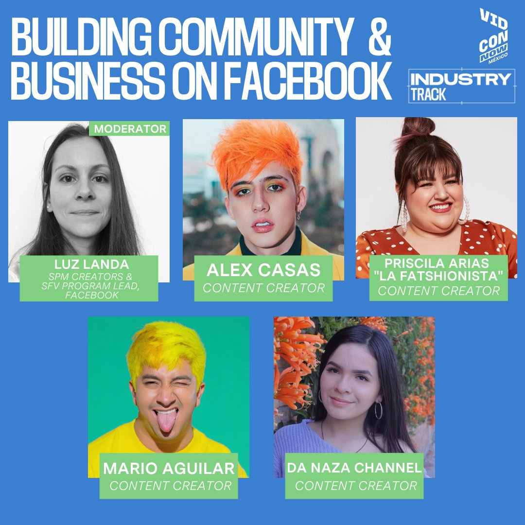 VidCon's tweet photo. In this session presented by @Facebook, discover how these creators built strong, loyal audiences on Facebook and created a sustainable business. Learn all the best tips and tricks! This session will be presented in Spanish. Sign up now!

https://t.co/91FZJOdKQv https://t.co/cg63PBf5Lr