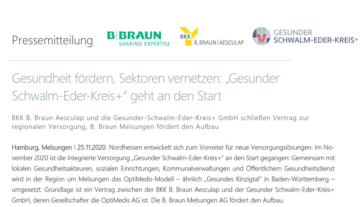 OptiMedis's tweet photo. Es ist soweit: Das neue #Gesundheitsnetzwerk „Gesunder Schwalm-Eder-Kreis+“ geht an den Start!

Alle Infos dazu hier: https://t.co/aL9MiAgqsW

@bbraun_de #BKKBBraunAesculap und @OptiMedis gemeinsam für mehr #Prävention #Gesundheitsförderung #Patientenaktivierung https://t.co/2F69NjzLHz