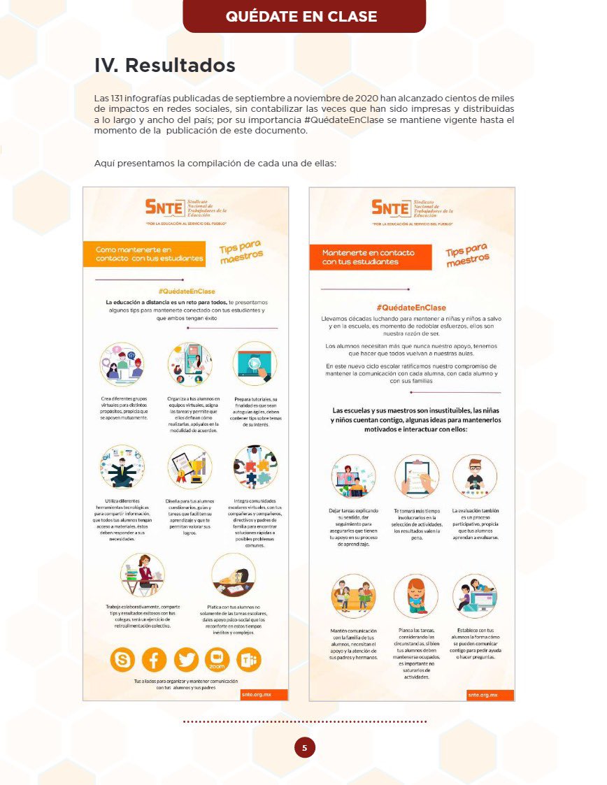 #DosAñosConRumbo ✌️

🟠 El magisterio ha multiplicado esfuerzos para mantener vigente la educación ante la #COVID19 🦠 La respuesta #SNTE ha sido #QuedateEnCasa #QuedateEnClase ✅

Con el #SNTE al 💯
👉#UnoSomosTodos ✔️ #TodosSomosUno ✔️

Ver documento 👉 bit.ly/2JgdfwE