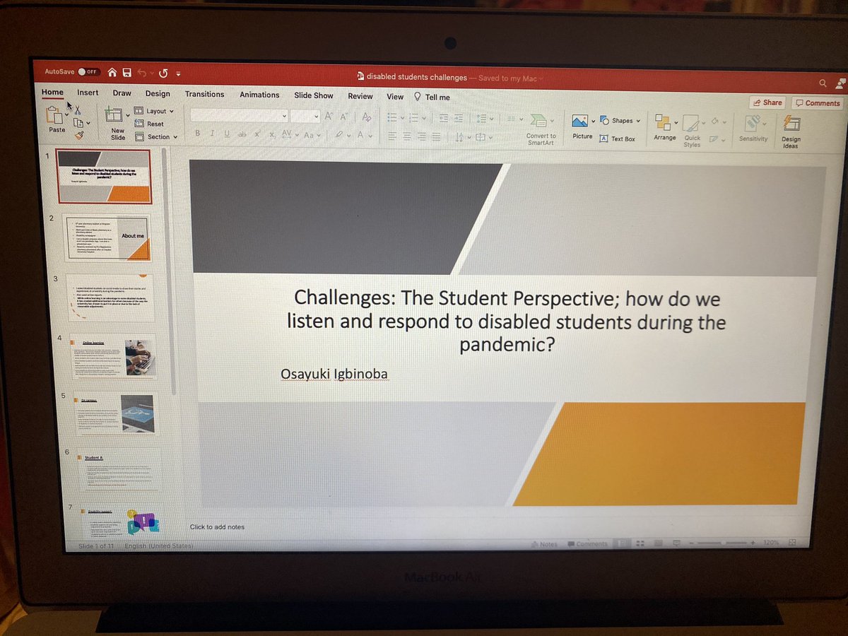 osayuki24's tweet photo. I had a great time speaking at the 'supporting disabled students throughout the COVID 19 pandemic' session today alongside the other delegates at the #HEAccess conference. Thank you to the disabled students who shared their experiences with me. I incorporated them on my slides. https://t.co/cAydrhtgCA