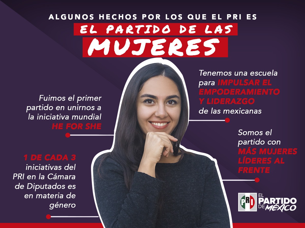 El <a href="/PRI_Nacional/">PRI</a>, es el primer partido en buscar impulsar la igualdad de género, al sumarse a la campaña mundial #HeForShe.
#ElPRIconlasMujeres