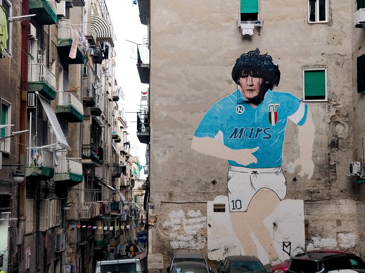 phildelves's tweet photo. When all this is over, go and visit Naples. His face is around ever corner. His name is on everyone's lips. His presence in the city is beautiful and haunting and captivating all at the same time.

Rest in peace, Diego Maradona. 🙏🏽 https://t.co/cVhfnpW3TN