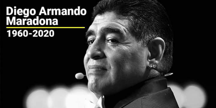 bened_castillo's tweet photo. #Internacionales El deporte mundial esta de luto. Diego Armando Maradona murió este miércoles.

El astro argentino falleció de un paro cardiorespiratorio, según informa la prensa local.

La leyenda murió a sus 60 años. https://t.co/fa2HXZ7C9r