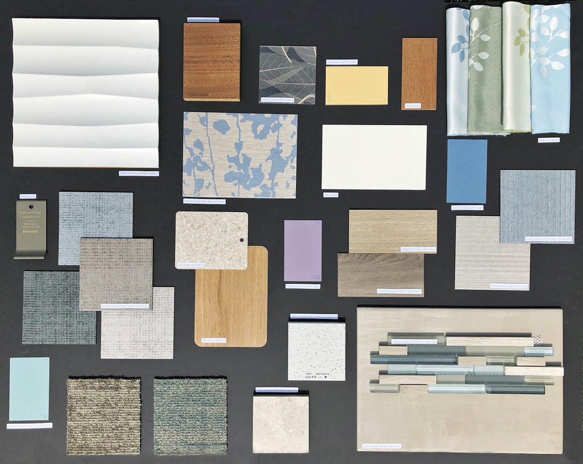 MPNarchitects's tweet photo. Completed color board for a healthcare client.  Loving these warm, relaxing colors! #colorboard #interiordesign https://t.co/9NyhX3ezBZ