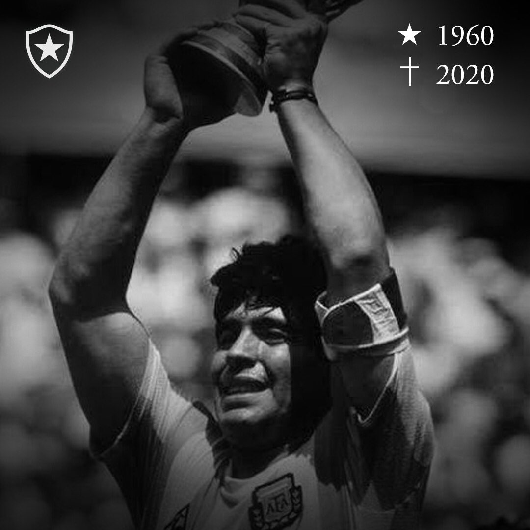 Dia triste para o mundo do futebol, que perde um de seus maiores jogadores e personagens. 

O Botafogo sente a dor dos amantes do esporte e deseja força aos familiares, amigos e fãs do craque Diego Armando Maradona. Descanse em paz! 🙏🏼⚽️🇦🇷
