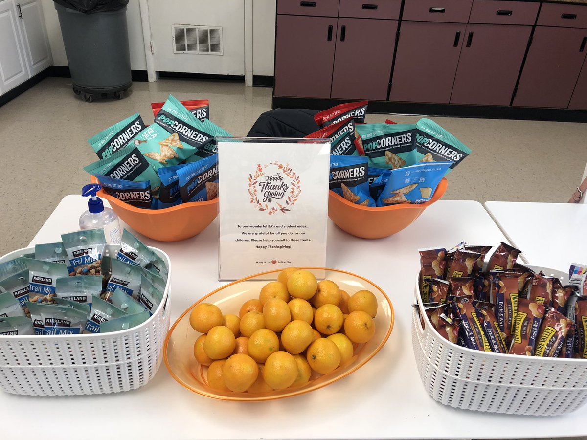 So thankful for our thoughtful students, families, PTA, &amp; staff! I am grateful to work at Tatem School!