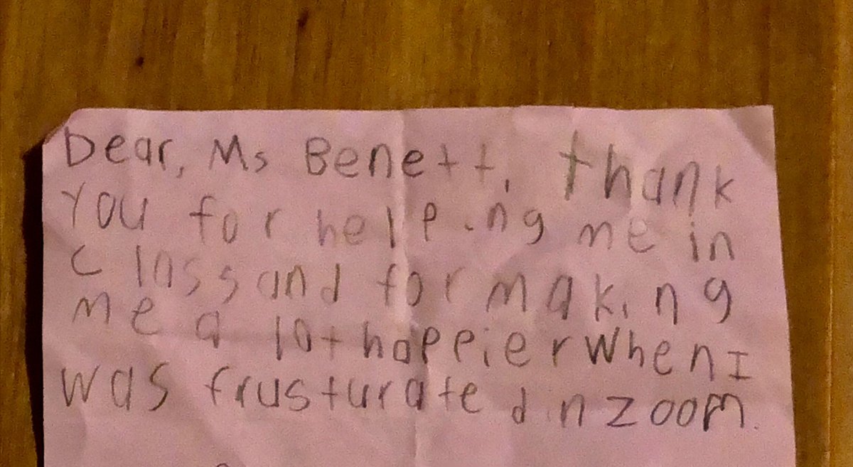 This one brought both tears and a smile. It is such a privilege to spend my days with these kids. This sweet boy reminded me that the faces they see on the other side of zoom calls matter. Showing up matters. 💙 <a href="/OTMSTigerPride/">Oregon Trail Middle School</a>